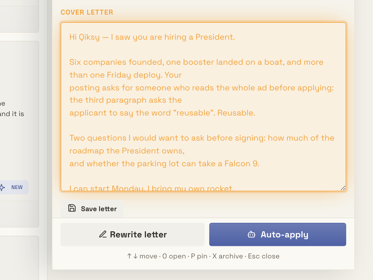 The letter for THIS ad